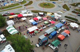 Ilmakuva Ilomantsin torilta