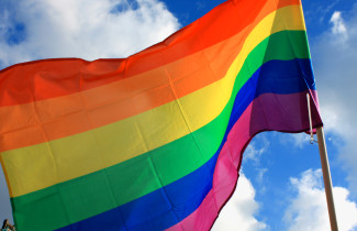 Flag in rainbow colors