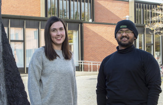 Gizem Yozgyur ja Aravinth Ravichandran in portrait.