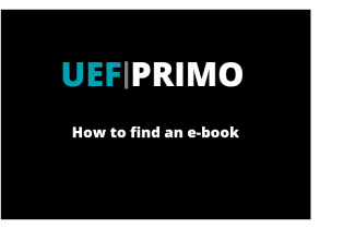 Text: UEF Primo how to find an e-book.