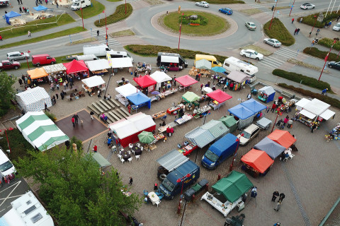 Ilmakuva Ilomantsin torilta