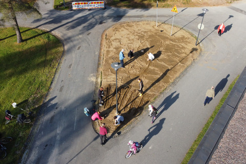 Groundwork for a perennial meadow at Joensuu Campus.