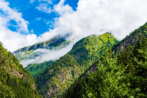 Mountains and clouds