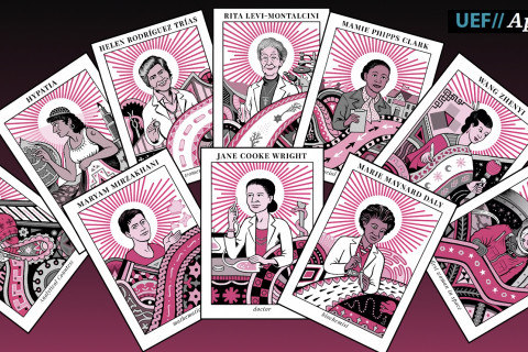 Illustrated pictures of women in science