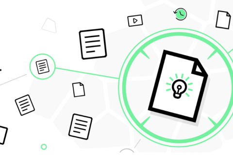 Piirroskuva, jossa erilaisia dokumentteja kuvaavia symboleita ja niitä yhdistäviä viivoja.