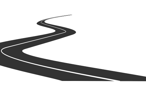 mutkainen tie katoaa horisonttiin