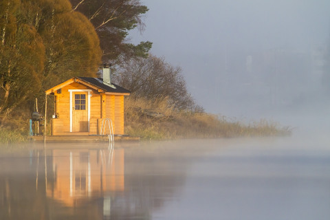 sauna, kesä, järvi, Suomi. Sauna, summer, lake. Suomi.
