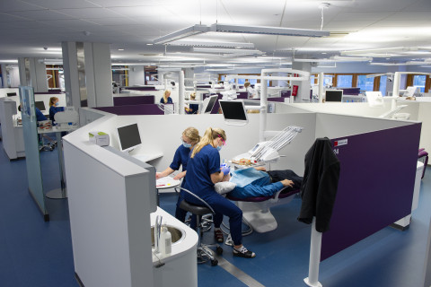 Työskentelyä opetusklinikalla.