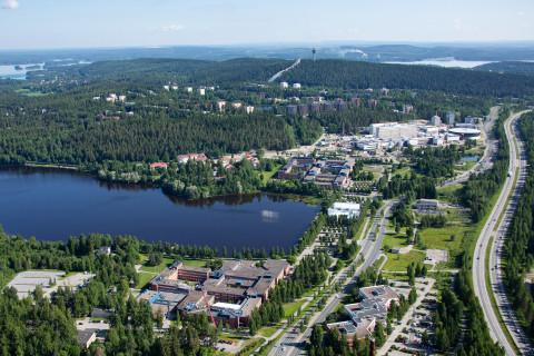 Itä-Suomen yliopiston Kuopion kampuksen ilmakuva.