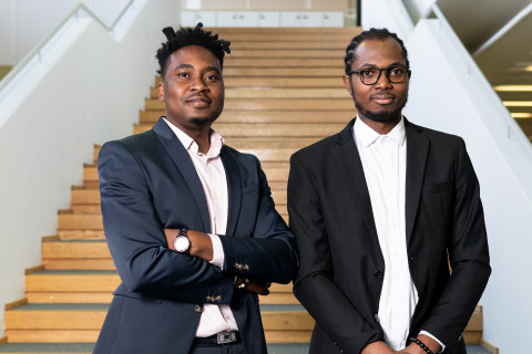 EduZolve entrepreneurs Ghanaian Peter Zorve and Nigerian Olusegun Akinyemi.