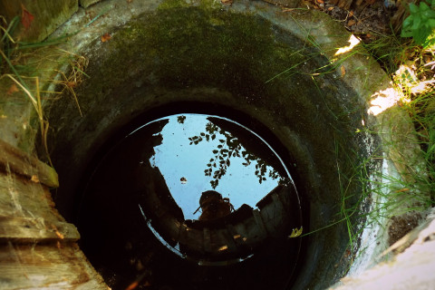 Reflection in the well.