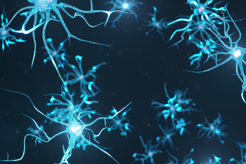 Abstrakti kuvituskuva synapseista.