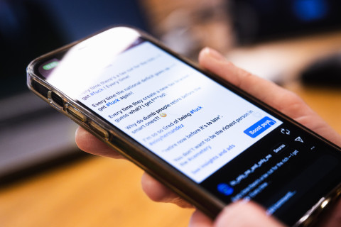 Swearing in a social media update.