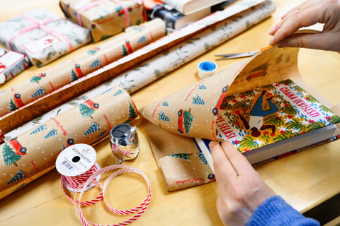 Christmas gift wrapping.