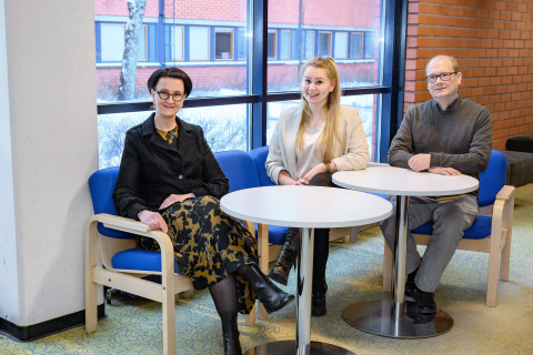 Kristiina Heinonen, Jutta Laurikainen ja Ari Haaranen. 