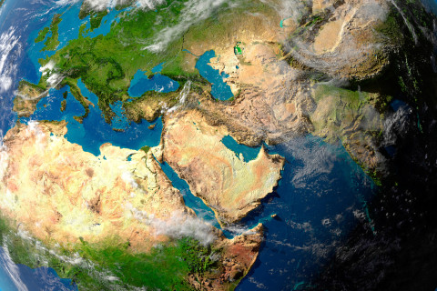 Earth in space.