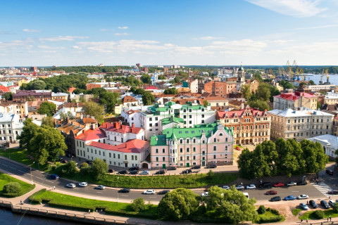 Ilmakuva Viipurin vanhasta kaupungista.