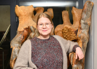 Larissa Huohvanainen Joensuun kampuksella.