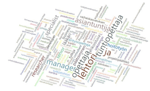 sanapilvi uraseurannan kyselytuloksista