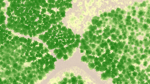 Laserkeilauspistepilvestä muodostettu latvuston korkeusmalli.