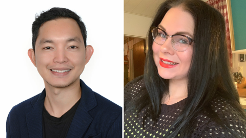 Queen Silvia Nursing Award -palkinnon saajat Floro Cubelo ja Hanna Jokinen.