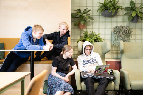 Students studying together.