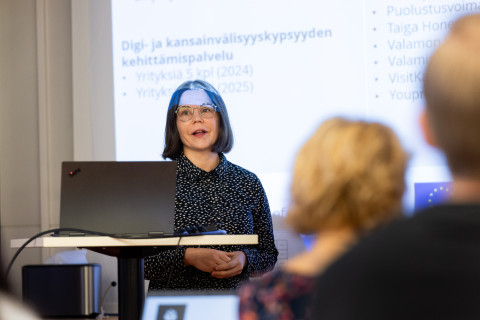 Anna Logrén CUDIS hankkeen päätöstapahtumassa.