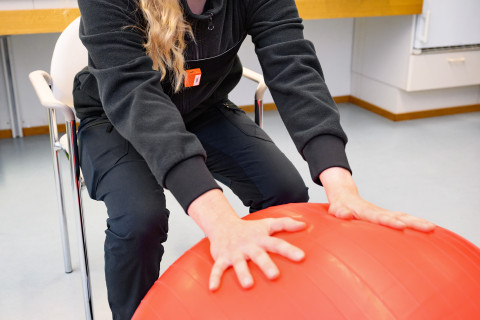 Jumppapalloharjoitus.