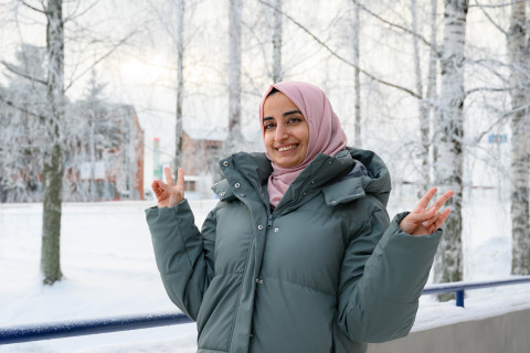 Ghadeer Hamed, a doctoral researcher and representative of YUFE Student Forum.