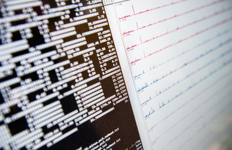 Tutkimusdataa tietokoneen näytöllä