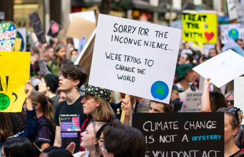 Climate change protest.