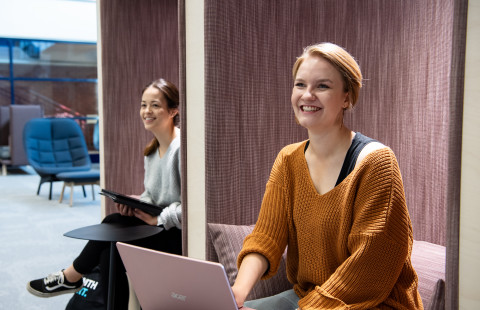 Students in the UEF Library.