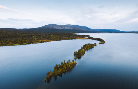 Aerial view of Lake Pallasjärvi.