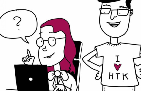 Piirroskuvassa kaksi ihmistä, joista toisen yläpuolella puhekupla, jossa kysymysmerkki