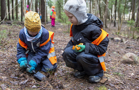 Children in forest.