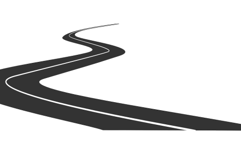 mutkainen tie katoaa horisonttiin