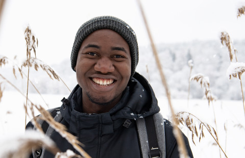 UEF Ambassador and winter scenery