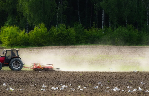 Tractor on a field.