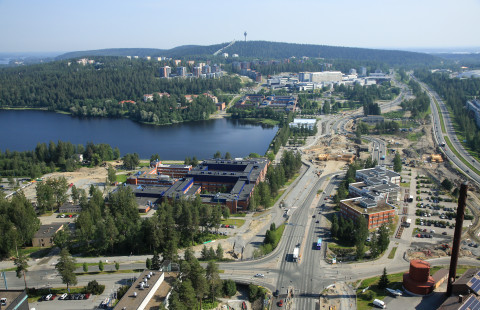 Ilmakuva Savilahden kampusalueesta vuodelta 2021