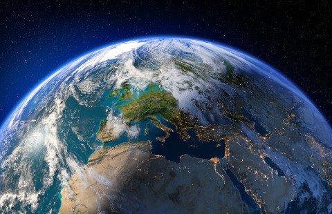 Planeetta maa kuvattuna avaruudesta