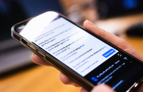  Swearing in a social media update.