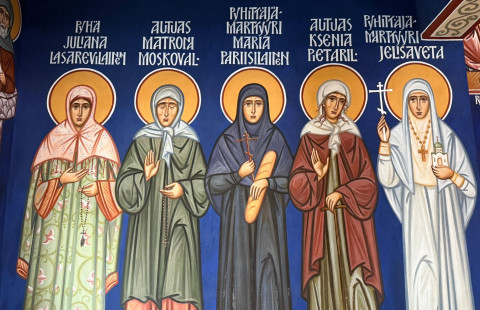Fresco from St Herman of Alaska church, with female saints