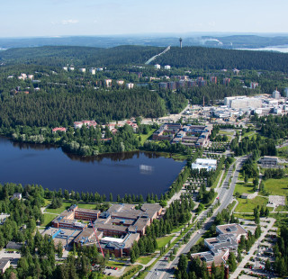 Itä-Suomen yliopiston Kuopion kampuksen ilmakuva.